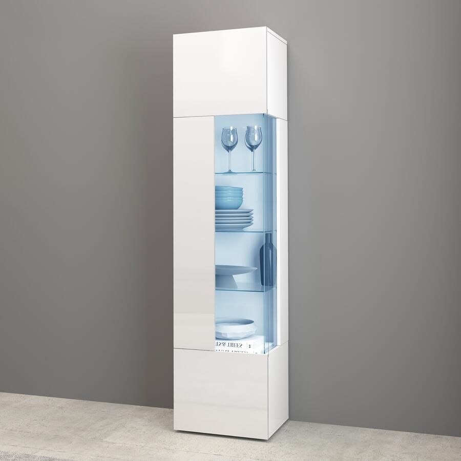 INOSIGN Vitrinekast Egypt volledig hoogglans gelakt 1 glazen deur met 3 glazen planken - Foto 20