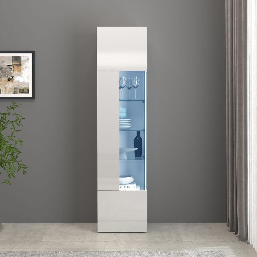 INOSIGN Vitrinekast Egypt volledig hoogglans gelakt 1 glazen deur met 3 glazen planken - Foto 6