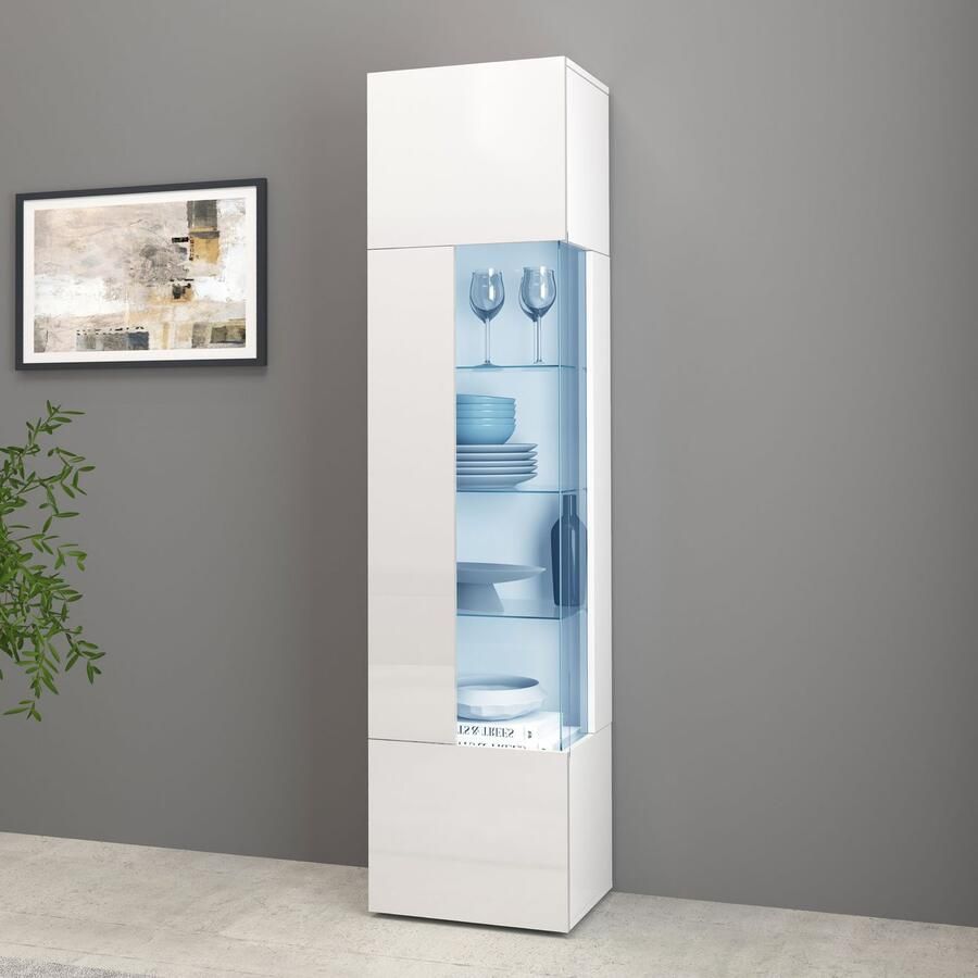 INOSIGN Vitrinekast Egypt volledig hoogglans gelakt 1 glazen deur met 3 glazen planken - Foto 7