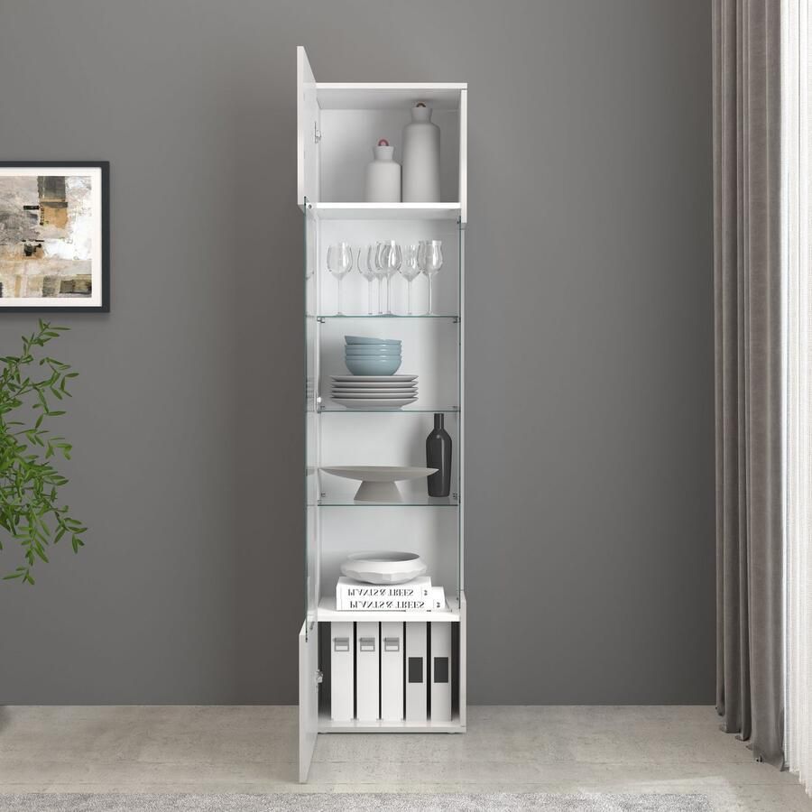 INOSIGN Vitrinekast Egypt volledig hoogglans gelakt 1 glazen deur met 3 glazen planken - Foto 8