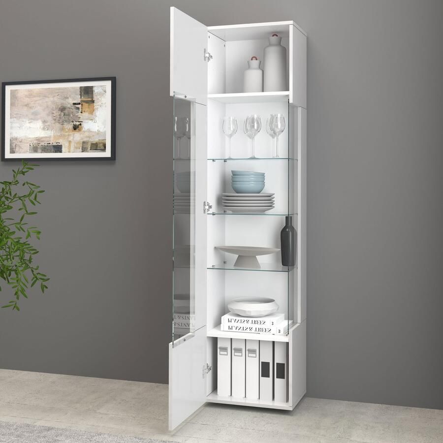 INOSIGN Vitrinekast Egypt volledig hoogglans gelakt 1 glazen deur met 3 glazen planken - Foto 9