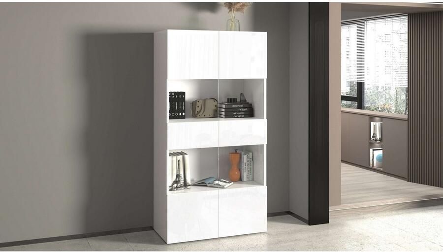 INOSIGN Vitrinekast Egypt volledig hoogglans gelakt 2 glazen deuren - Foto 10