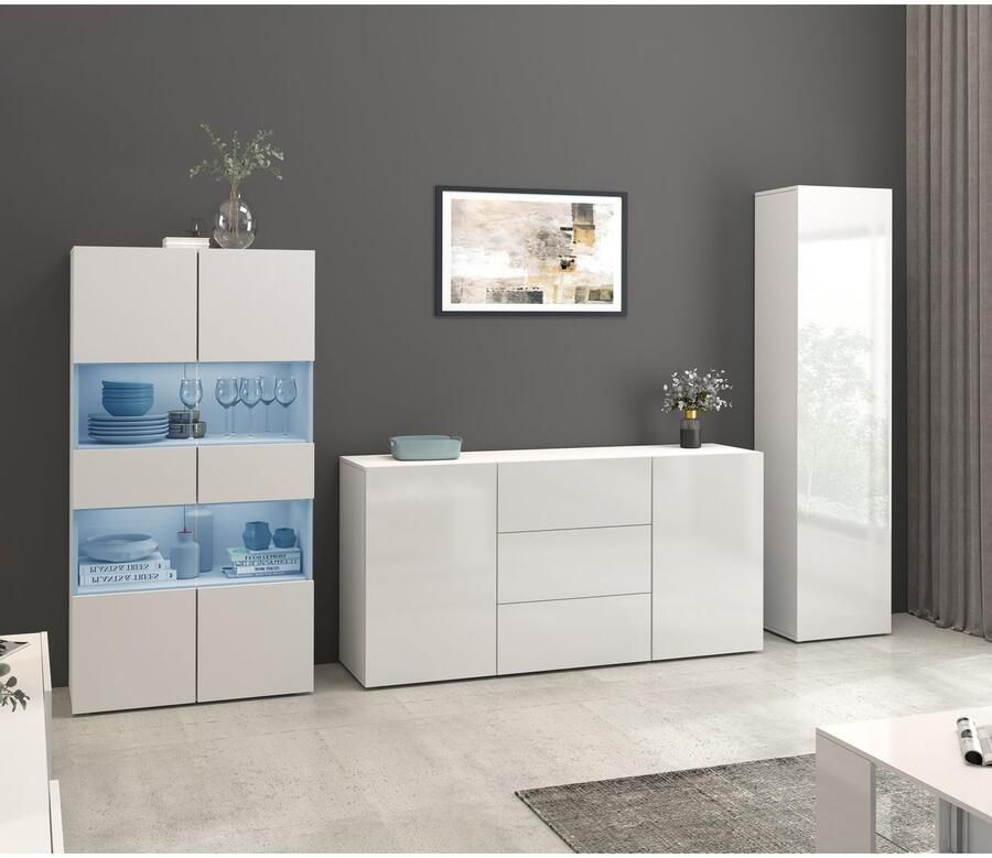 INOSIGN Vitrinekast Egypt volledig hoogglans gelakt 2 glazen deuren - Foto 6