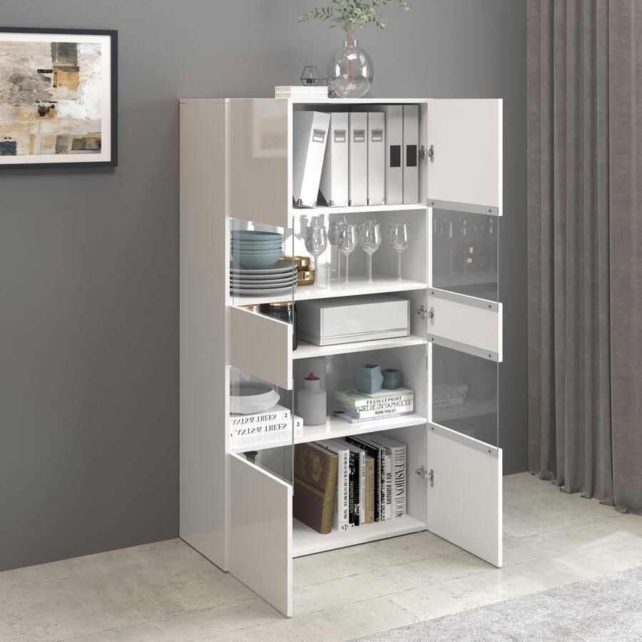 INOSIGN Vitrinekast Egypt volledig hoogglans gelakt 2 glazen deuren - Foto 4