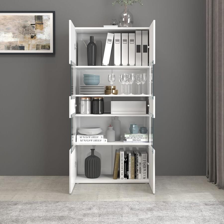 INOSIGN Vitrinekast Egypt volledig hoogglans gelakt 2 glazen deuren - Foto 5