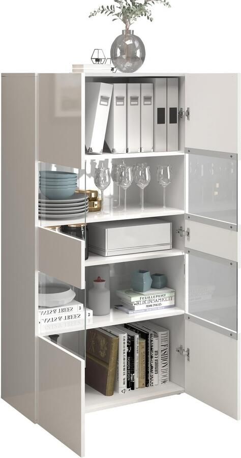 INOSIGN Vitrinekast Egypt volledig hoogglans gelakt 2 glazen deuren - Foto 12