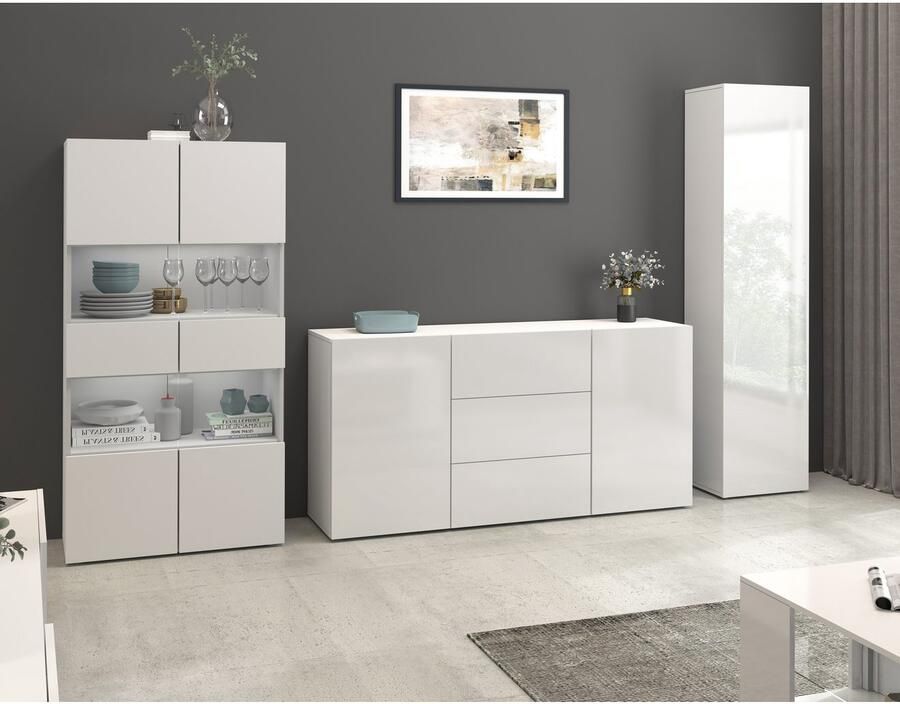 INOSIGN Vitrinekast Egypt volledig hoogglans gelakt 2 glazen deuren - Foto 7