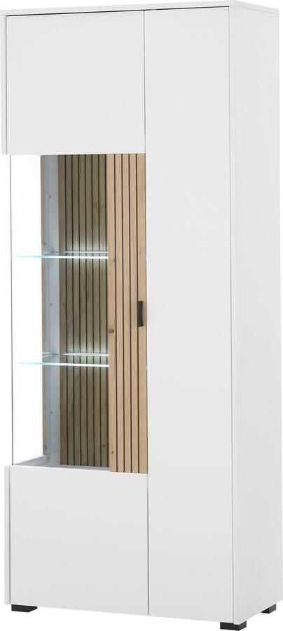 INOSIGN Vitrinekast Hudson opberghangkast in moderne trendkleur handgrepen van metaal (zwart) hoogte 180 cm - Foto 5