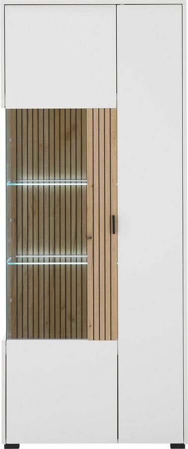 INOSIGN Vitrinekast Hudson opberghangkast in moderne trendkleur handgrepen van metaal (zwart) hoogte 180 cm - Foto 4