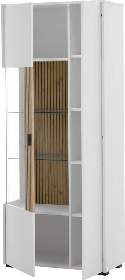 INOSIGN Vitrinekast Hudson opberghangkast in moderne trendkleur handgrepen van metaal (zwart) hoogte 180 cm - Foto 3