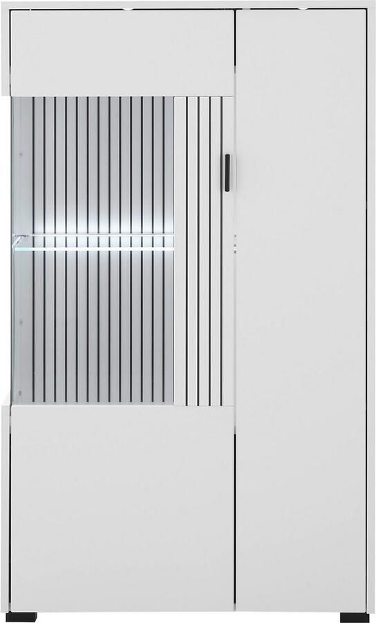 INOSIGN Vitrinekast Hudson opberghangkast in moderne trendkleur handgrepen van metaal (zwart) hoogte 125 cm - Foto 5