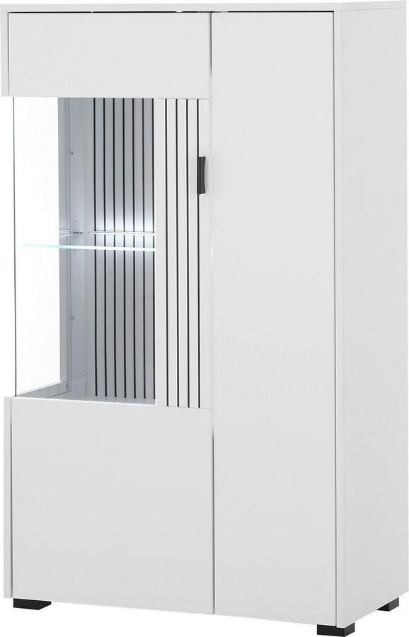 INOSIGN Vitrinekast Hudson opberghangkast in moderne trendkleur handgrepen van metaal (zwart) hoogte 125 cm - Foto 3