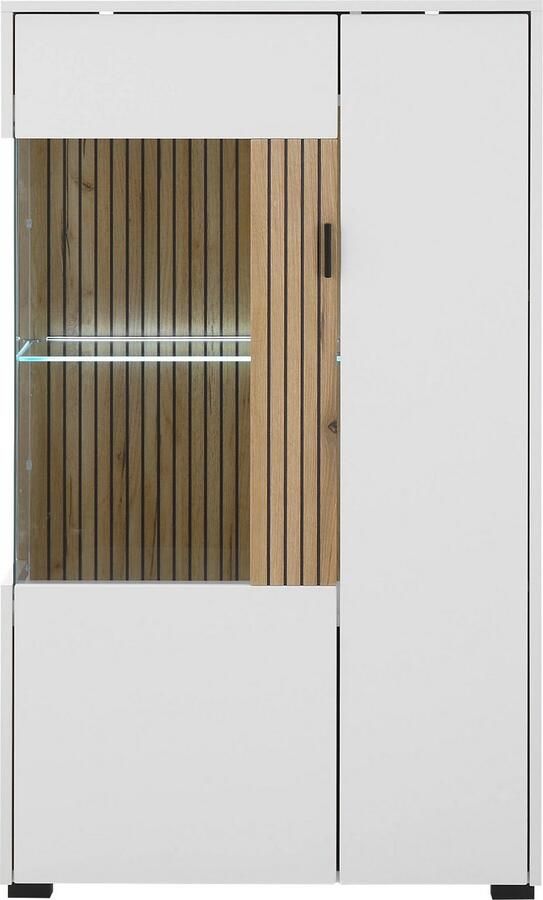 INOSIGN Vitrinekast Hudson opberghangkast in moderne trendkleur handgrepen van metaal (zwart) hoogte 125 cm - Foto 5