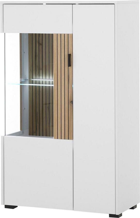 INOSIGN Vitrinekast Hudson opberghangkast in moderne trendkleur handgrepen van metaal (zwart) hoogte 125 cm - Foto 3