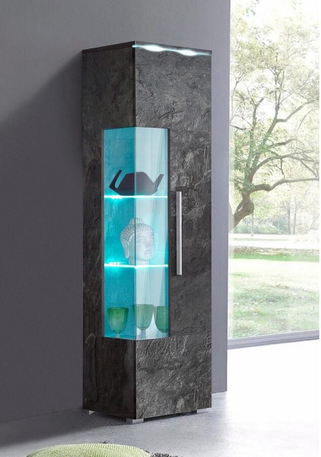 INOSIGN Vitrinekast India hoogte 160 cm stijlvolle vitrinekast met verstelbare glasplateaus