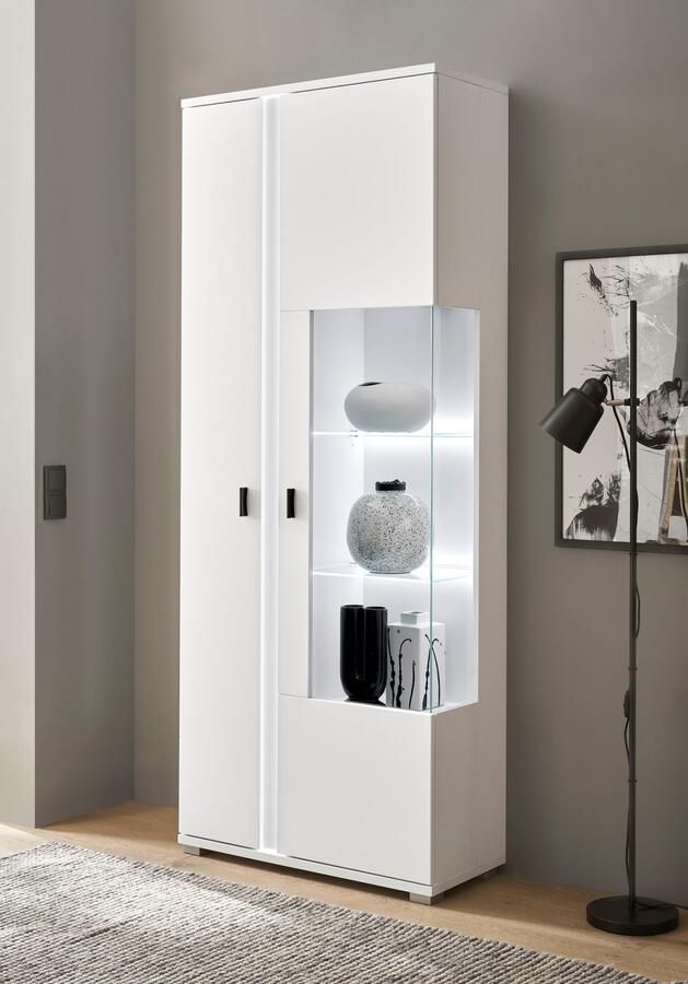 INOSIGN Vitrinekast LONG ISLAND opberghangkast in moderne trendkleur inclusief verticale verlichting breedte 80 cm (1 stuk) - Foto 6