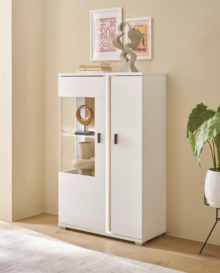 INOSIGN Vitrinekast LONG ISLAND opberghangkast in moderne trendkleur inclusief verticale verlichting breedte 80 cm (1 stuk) - Foto 6