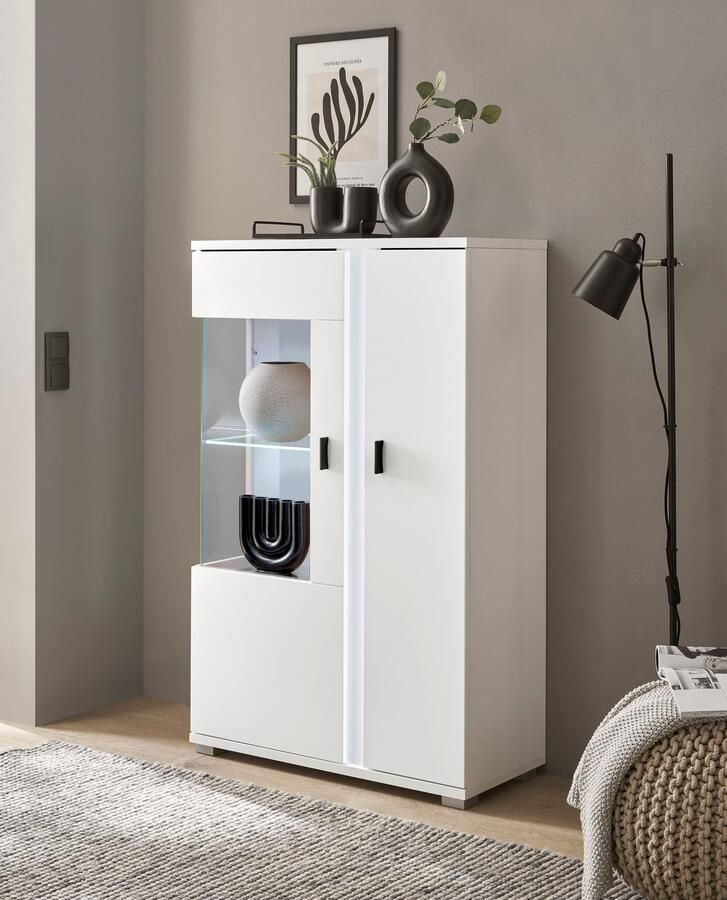 INOSIGN Vitrinekast LONG ISLAND opberghangkast in moderne trendkleur inclusief verticale verlichting breedte 80 cm (1 stuk) - Foto 6