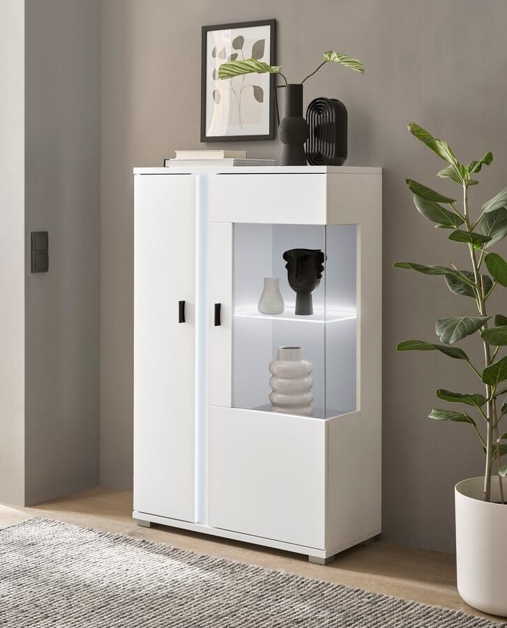 INOSIGN Vitrinekast LONG ISLAND opberghangkast in moderne trendkleur inclusief verticale verlichting breedte 80 cm (1 stuk) - Foto 6