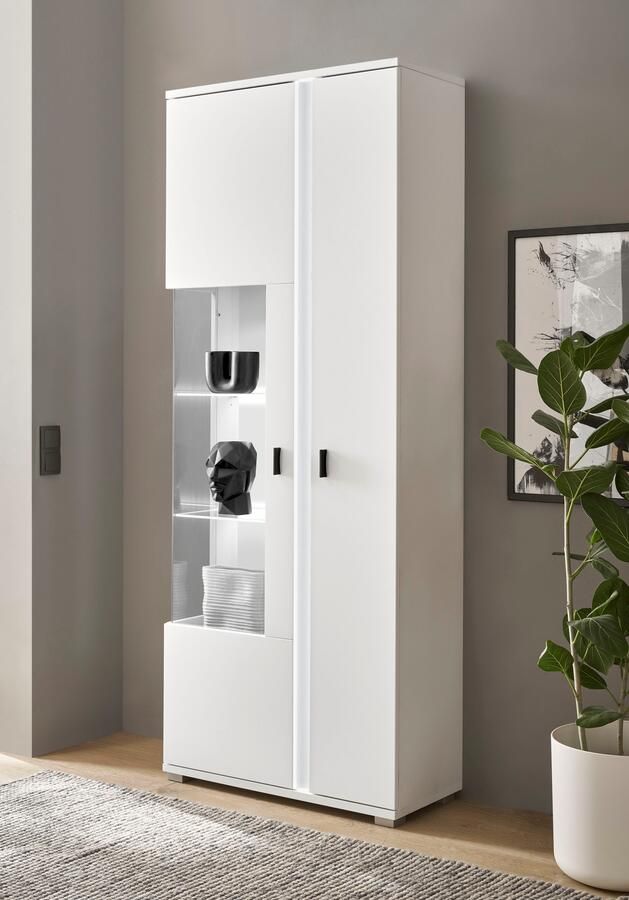 INOSIGN Vitrinekast LONG ISLAND opberghangkast in moderne trendkleur inclusief verticale verlichting breedte 80 cm (1 stuk) - Foto 6