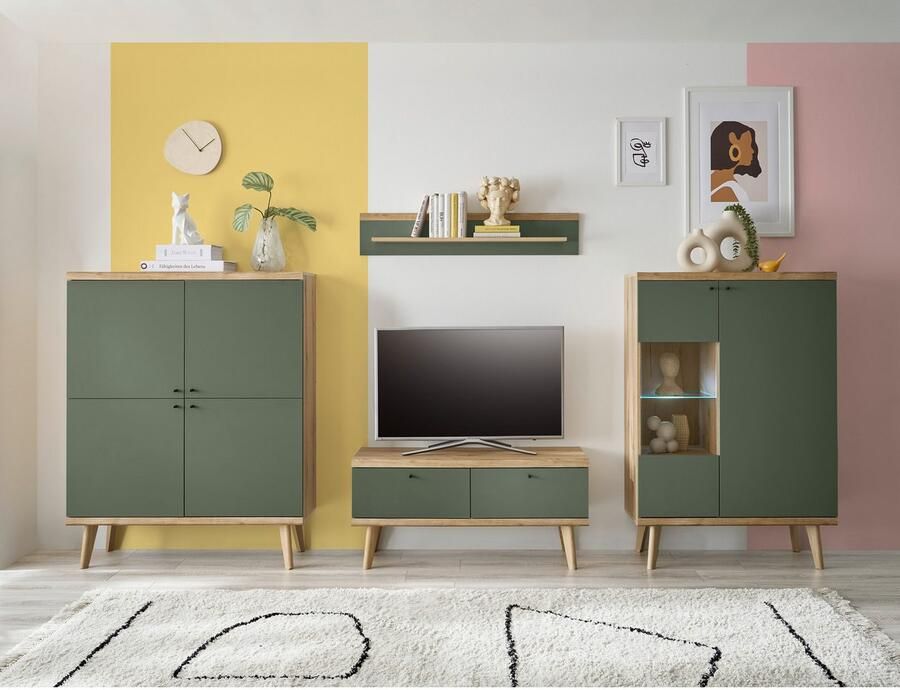 INOSIGN Vitrinekast MAVAS in moderne trendkleur handgrepen van metaal (zwart) hoogte 134 cm - Foto 4