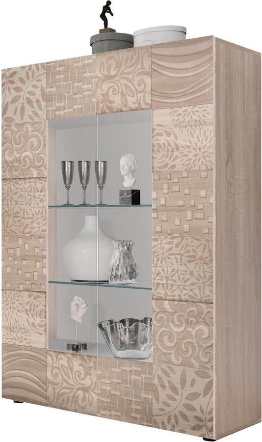 INOSIGN Vitrinekast Miro Vitrinekast hoogte 166 cm met decoratieve zeefdruk - Foto 9