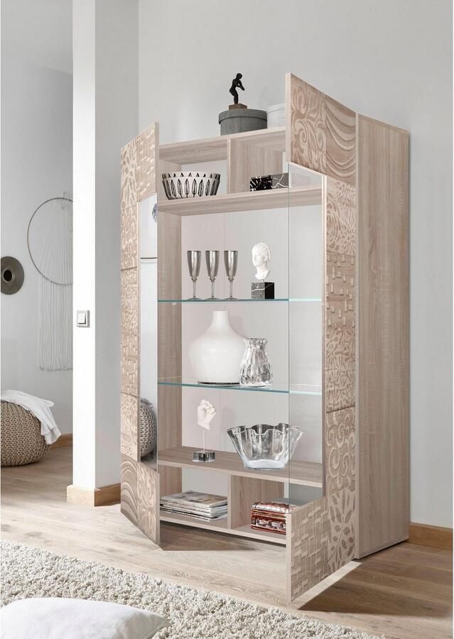 INOSIGN Vitrinekast Miro Vitrinekast hoogte 166 cm met decoratieve zeefdruk - Foto 5