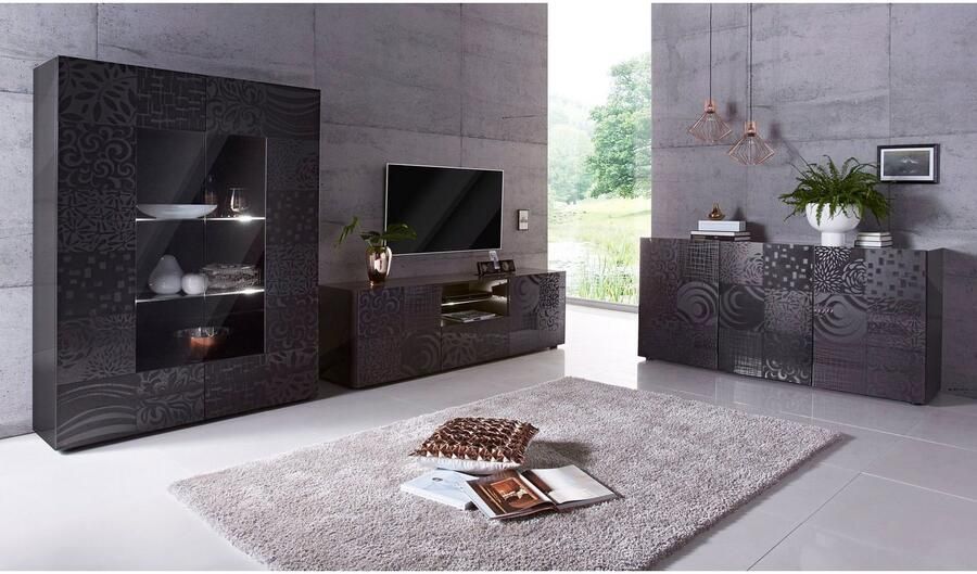 INOSIGN Vitrinekast Miro Vitrinekast hoogte 166 cm met decoratieve zeefdruk - Foto 9