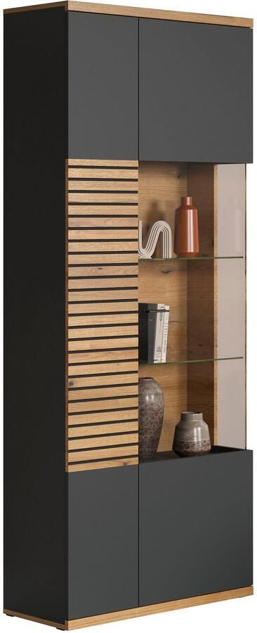 INOSIGN Vitrinekast Norris Woonkamer vitrine in ribbellook en royale presentatieoppervlak - Foto 6