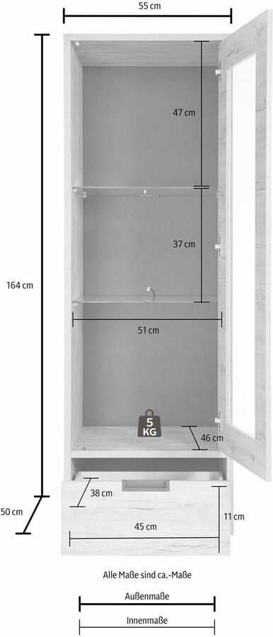 INOSIGN Vitrinekast Palma Hoogte 176 cm - Foto 9