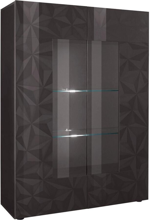 INOSIGN Vitrinekast Prisma Hoogte 166 cm Breedte 121 cm opbergvitrine met 2 deuren - Foto 3