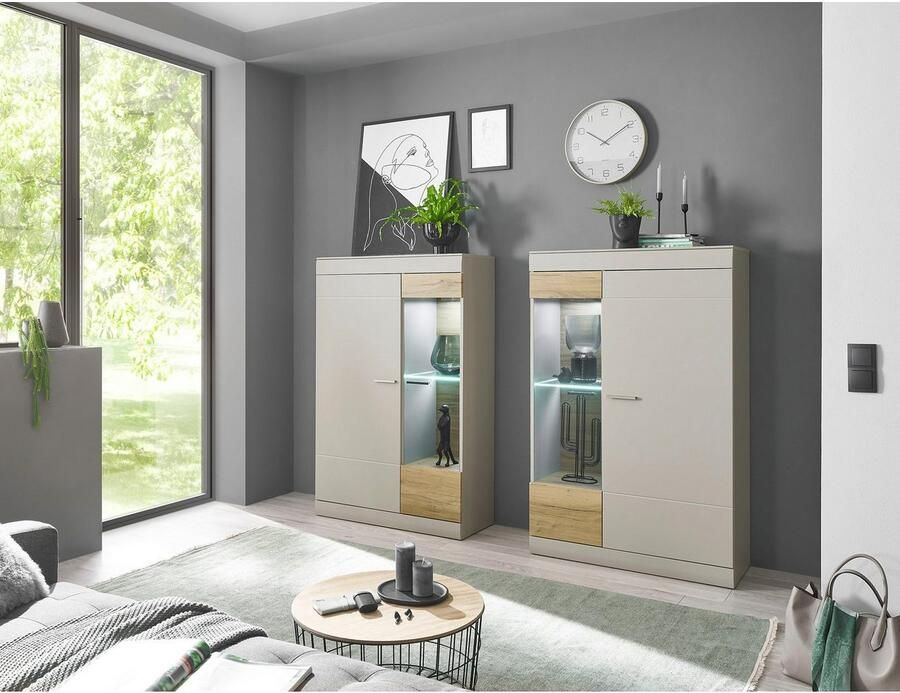 INOSIGN Vitrinekast SCARA met applicatie tineiken decor breedte 90 cm met soft-closefunctie - Foto 3