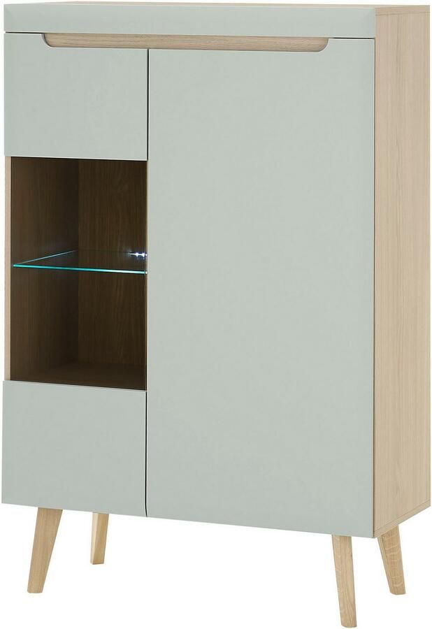 INOSIGN Vitrinekast Torge hoge kast glazen vitrine staande vitrine vitrinekast in drie verschillende kleuren beschikbaar glazen deur & -bodem 90 cm breed (1 stuk) - Foto 2