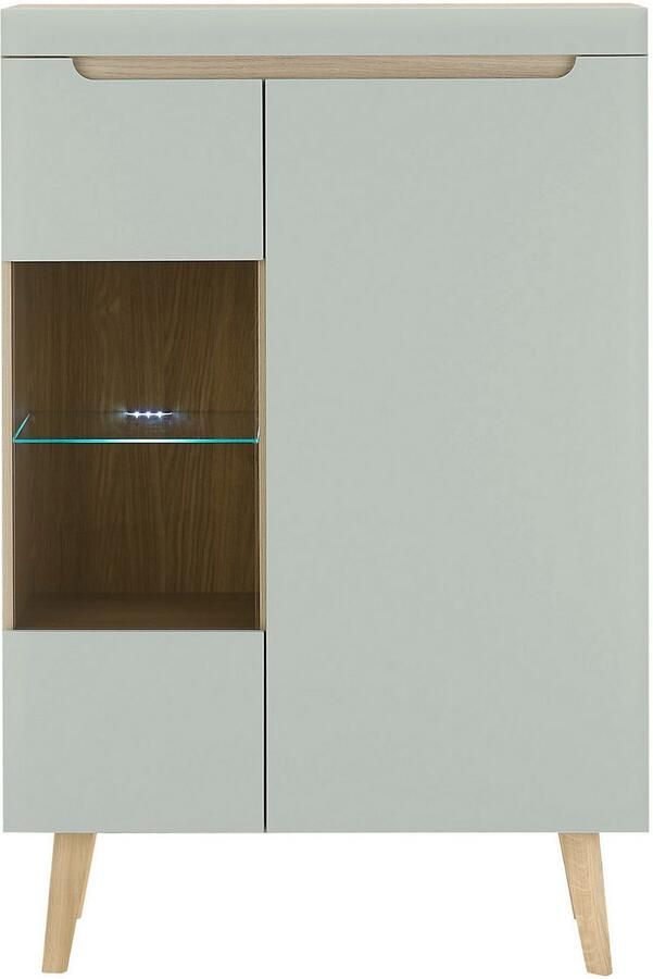 INOSIGN Vitrinekast Torge hoge kast glazen vitrine staande vitrine vitrinekast in drie verschillende kleuren beschikbaar glazen deur & -bodem 90 cm breed (1 stuk) - Foto 4