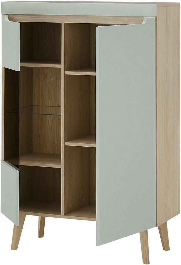 INOSIGN Vitrinekast Torge hoge kast glazen vitrine staande vitrine vitrinekast in drie verschillende kleuren beschikbaar glazen deur & -bodem 90 cm breed (1 stuk) - Foto 3