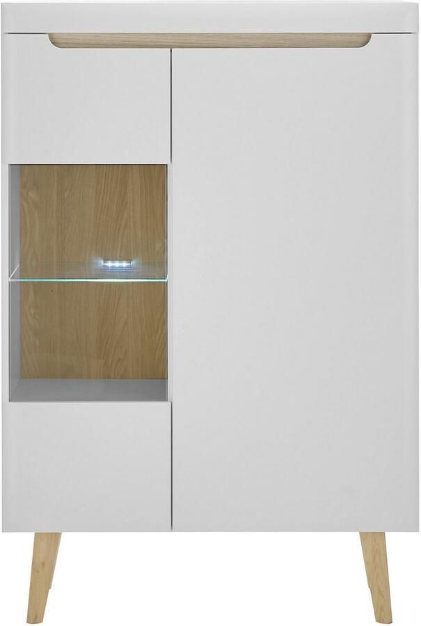 INOSIGN Vitrinekast Torge hoge kast glazen vitrine staande vitrine vitrinekast in drie verschillende kleuren beschikbaar glazen deur & -bodem 90 cm breed (1 stuk) - Foto 4