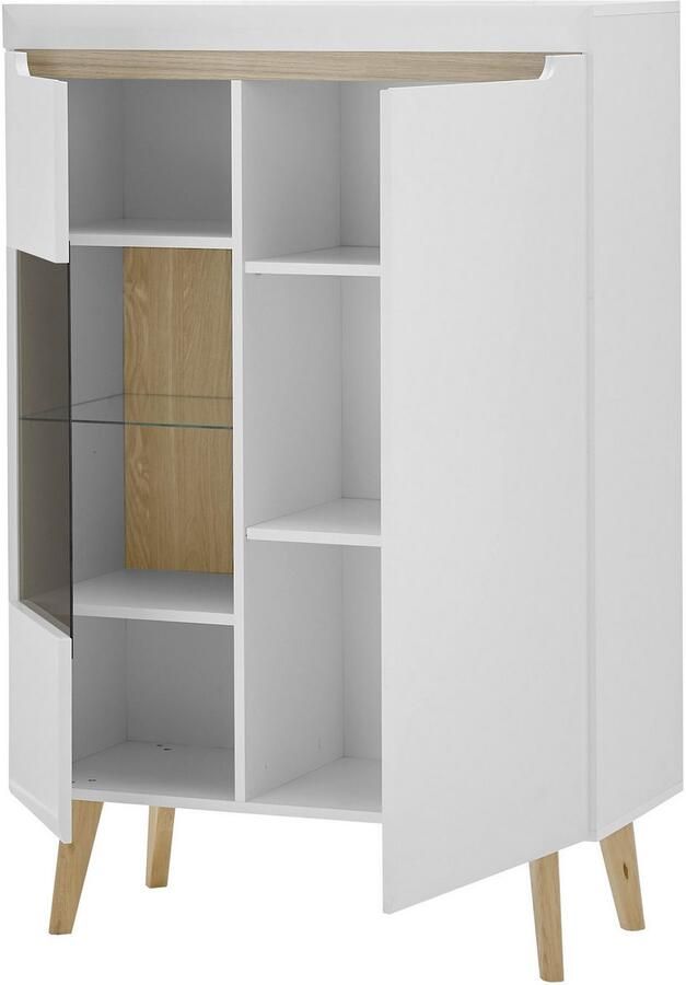 INOSIGN Vitrinekast Torge hoge kast glazen vitrine staande vitrine vitrinekast in drie verschillende kleuren beschikbaar glazen deur & -bodem 90 cm breed (1 stuk) - Foto 2