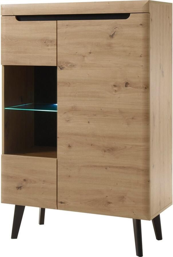 INOSIGN Vitrinekast Torge hoge kast glazen vitrine staande vitrine vitrinekast in drie verschillende kleuren beschikbaar glazen deur & -bodem 90 cm breed (1 stuk) - Foto 6