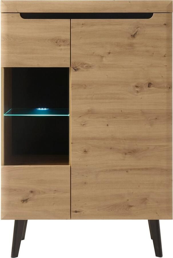 INOSIGN Vitrinekast Torge hoge kast glazen vitrine staande vitrine vitrinekast in drie verschillende kleuren beschikbaar glazen deur & -bodem 90 cm breed (1 stuk) - Foto 7