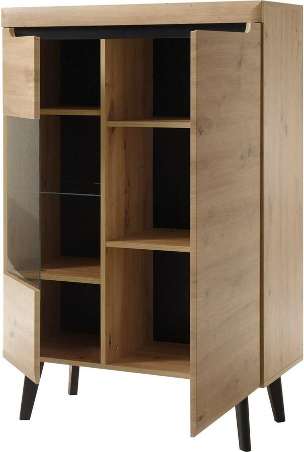 INOSIGN Vitrinekast Torge hoge kast glazen vitrine staande vitrine vitrinekast in drie verschillende kleuren beschikbaar glazen deur & -bodem 90 cm breed (1 stuk) - Foto 8