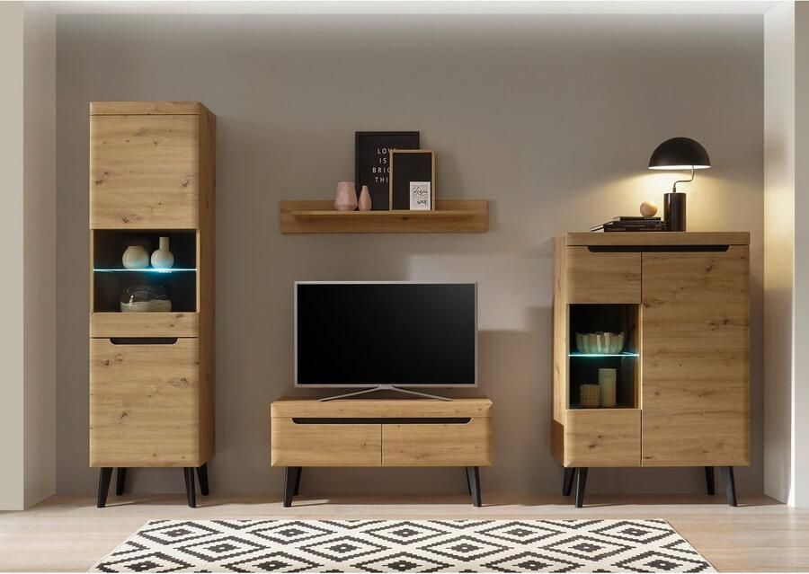 INOSIGN Vitrinekast Torge hoge kast glazen vitrine staande vitrine vitrinekast in drie verschillende kleuren beschikbaar glazen deur & -bodem 90 cm breed (1 stuk) - Foto 5