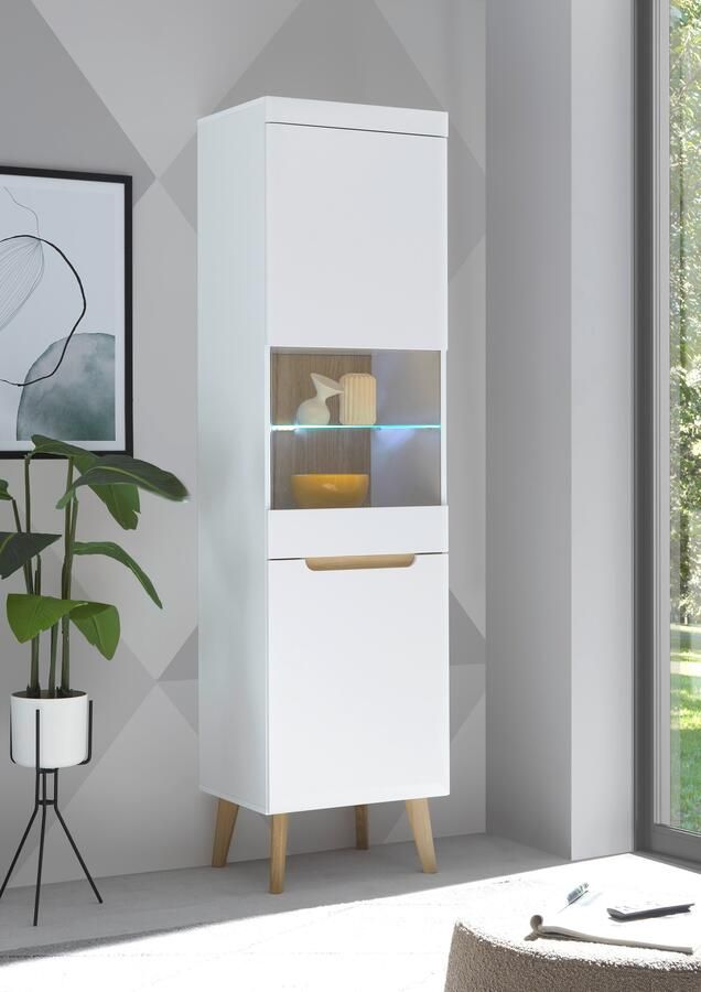 INOSIGN Vitrinekast Torge hoge kast glazen vitrine staande vitrine vitrinekast in drie verschillende kleuren beschikbaar glazen deur & -bodem 53 cm breed (1 stuk) - Foto 5