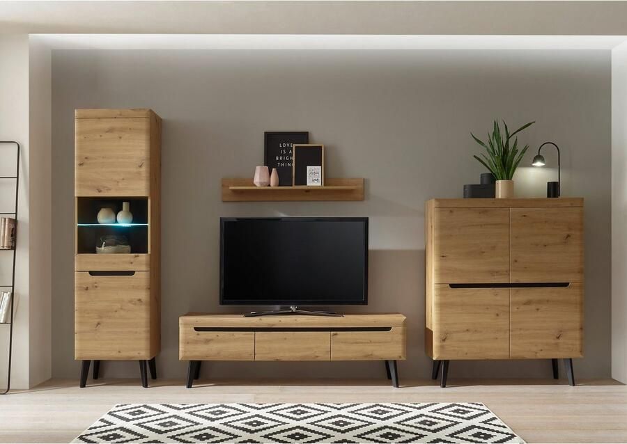 INOSIGN Vitrinekast Torge hoge kast glazen vitrine staande vitrine vitrinekast in drie verschillende kleuren beschikbaar glazen deur & -bodem 53 cm breed (1 stuk) - Foto 5