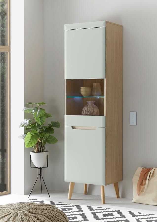 INOSIGN Vitrinekast Torge hoge kast glazen vitrine staande vitrine vitrinekast in drie verschillende kleuren beschikbaar glazen deur & -bodem 53 cm breed (1 stuk) - Foto 6