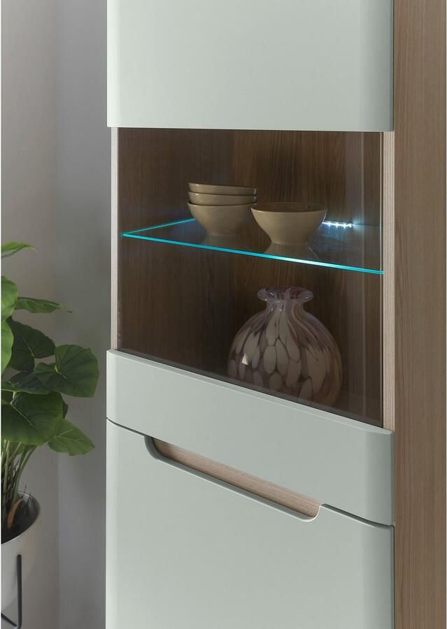 INOSIGN Wandmeubel Torge wandmeubel kastwand mediawand woonkamer-set bevat 2 vitrines 1 lowboard 1 wandplank 343 cm breed (set 4 stuks) - Foto 2