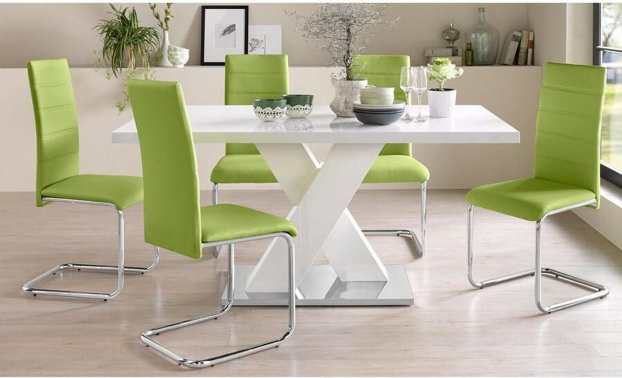 INOSIGN Vrijdragende stoel Adora (2 of set van 4) bekleding in imitatieleer verchroomd metalen frame (set) - Foto 6