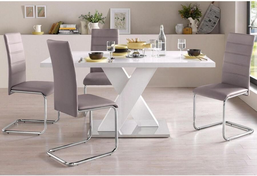 INOSIGN Vrijdragende stoel Adora (2 of set van 4) bekleding in imitatieleer verchroomd metalen frame (set) - Foto 3