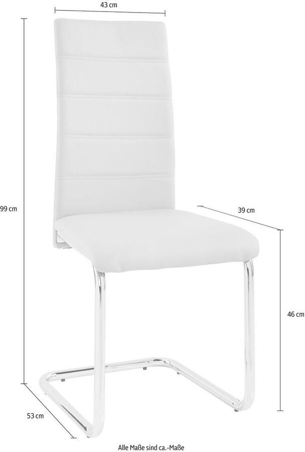 INOSIGN Vrijdragende stoel Adora (2 of set van 4) bekleding in imitatieleer verchroomd metalen frame (set) - Foto 3