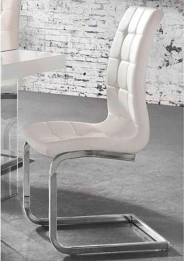 INOSIGN Vrijdragende stoel Lola set van 2 of 4 bekleding van imitatieleer of fluweelstof chroom metalen frame (set) - Foto 4