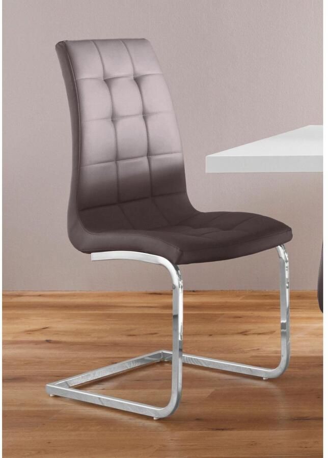 INOSIGN Vrijdragende stoel Lola set van 2 of 4 bekleding van imitatieleer of fluweelstof chroom metalen frame (set) - Foto 2